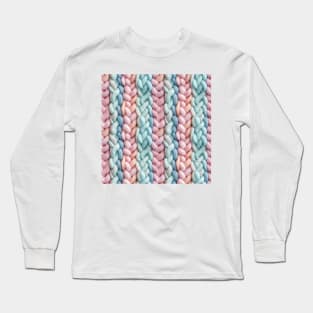 Pastel Knit Waves Long Sleeve T-Shirt